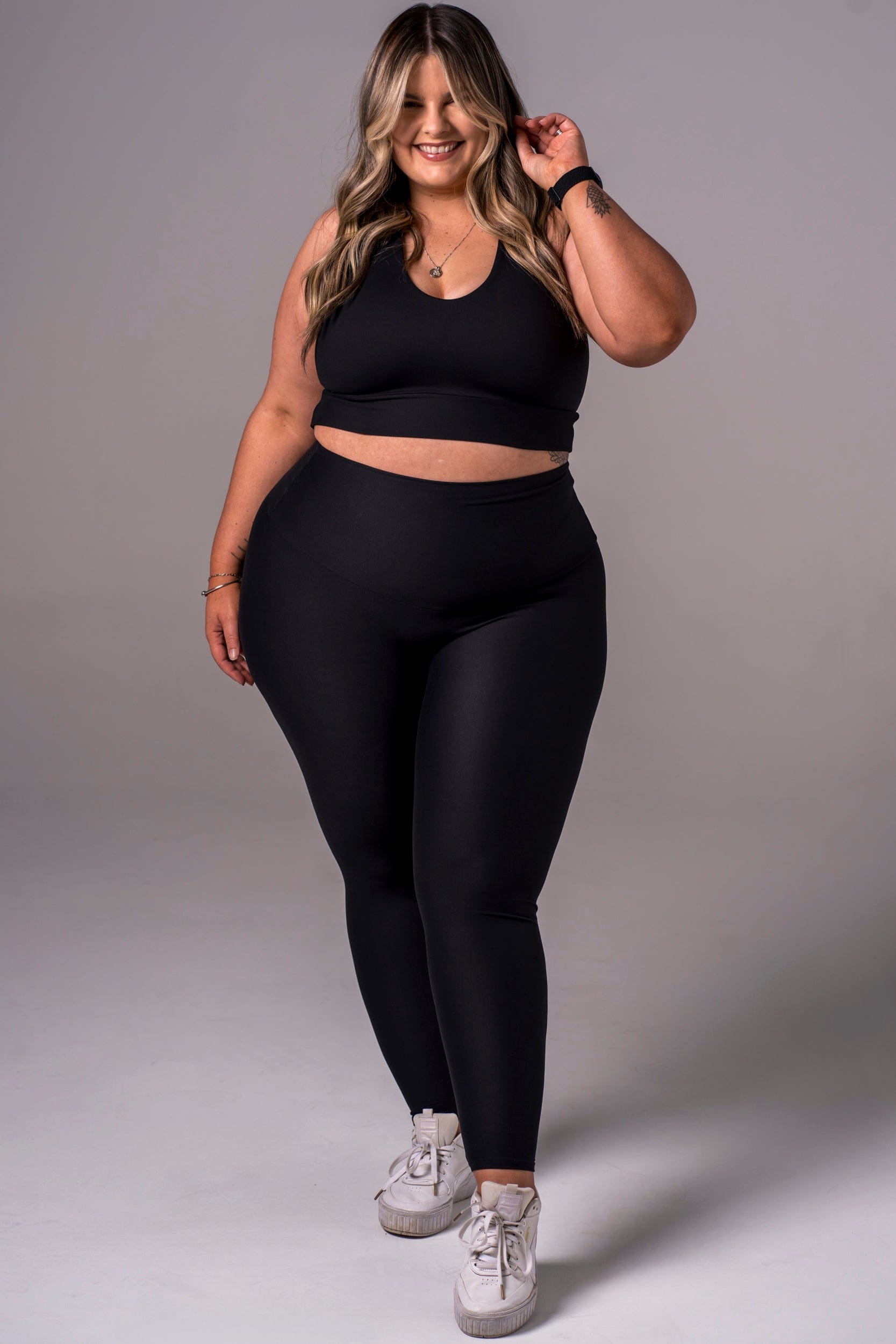 Black Dynamic High Waisted Ankle Biter Leggings