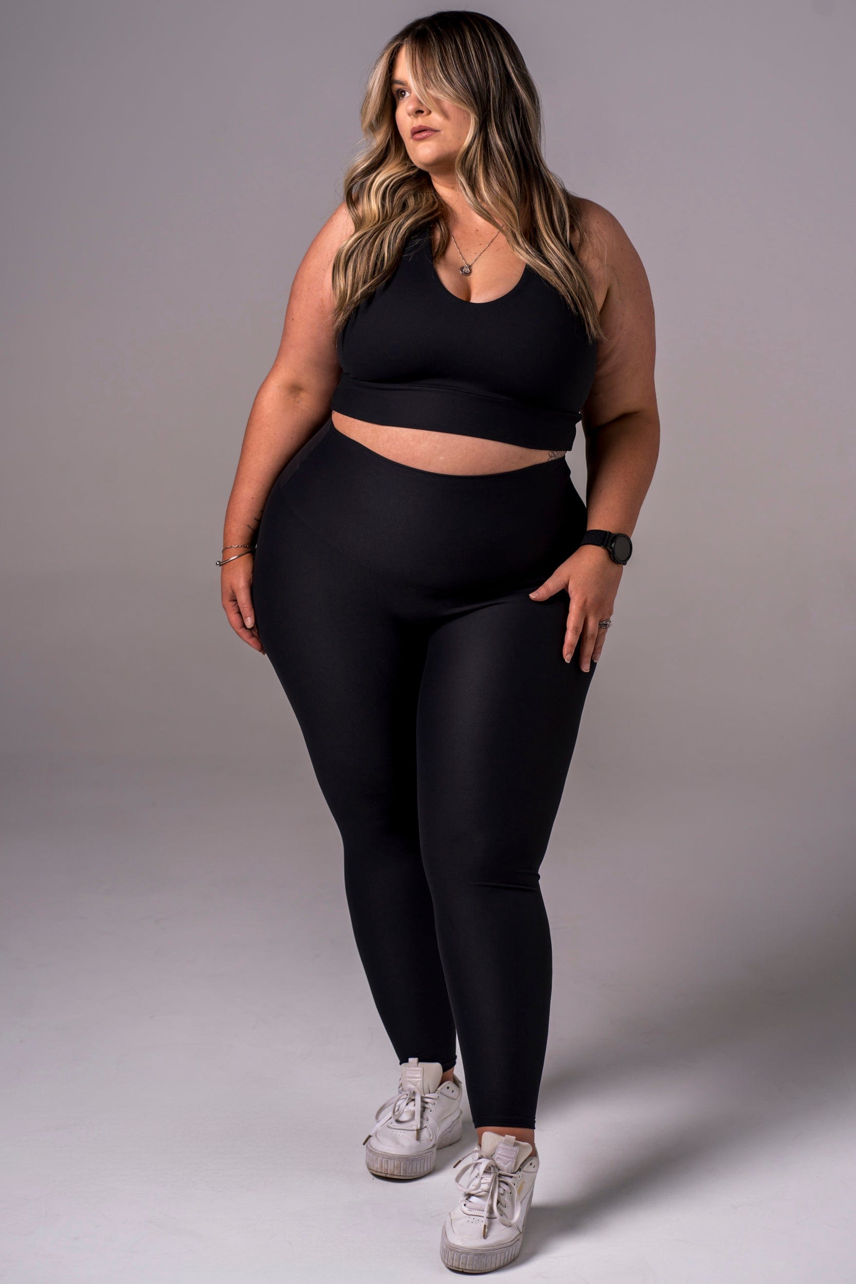 Black Dynamic High Waisted Ankle Biter Leggings