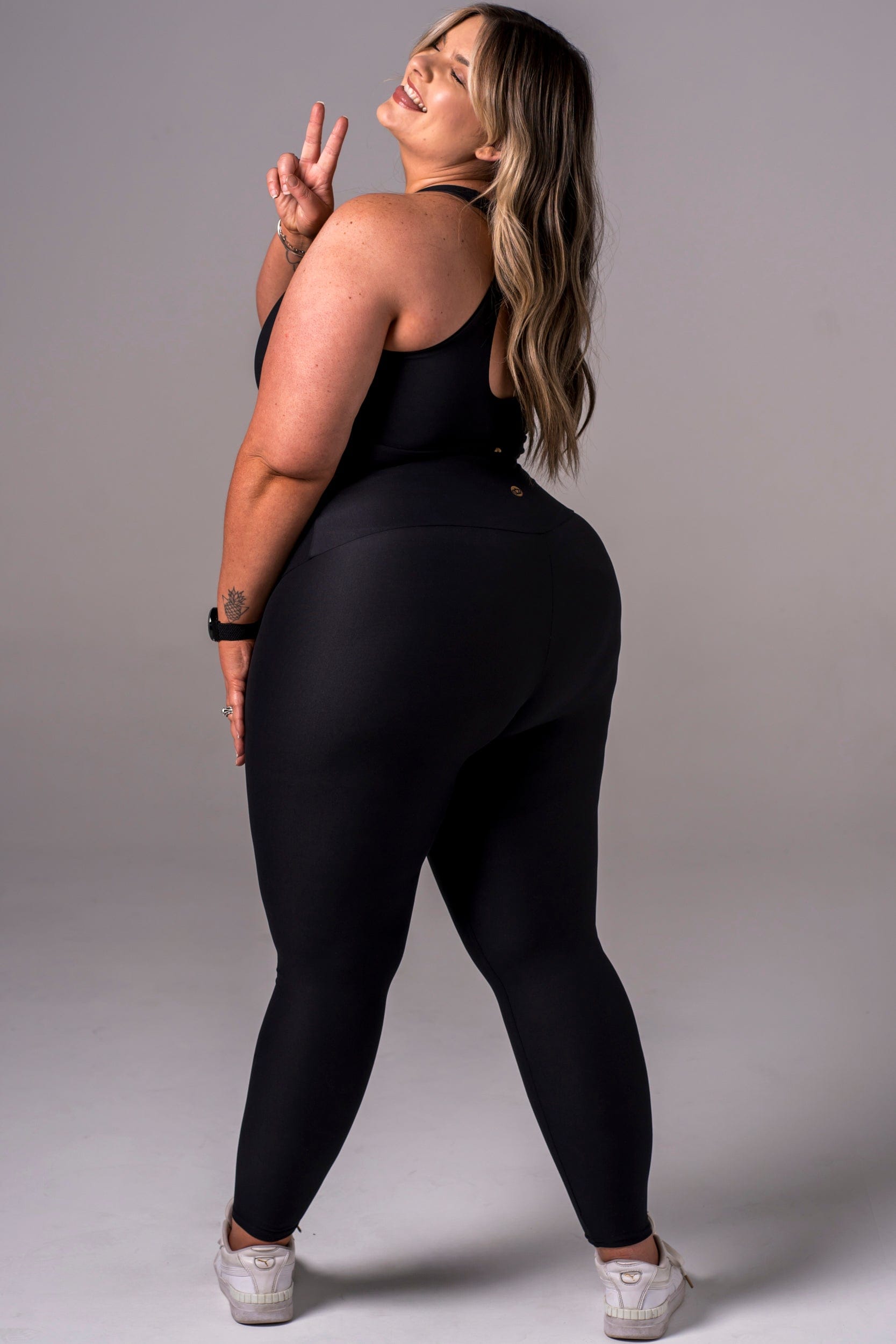 Black Dynamic High Waisted Ankle Biter Leggings