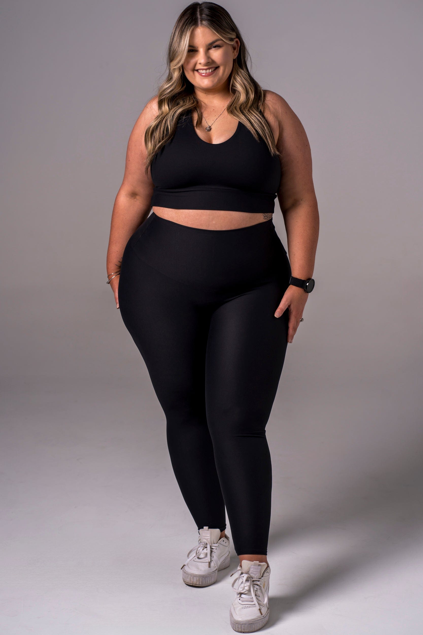 Black Dynamic High Waisted Ankle Biter Leggings