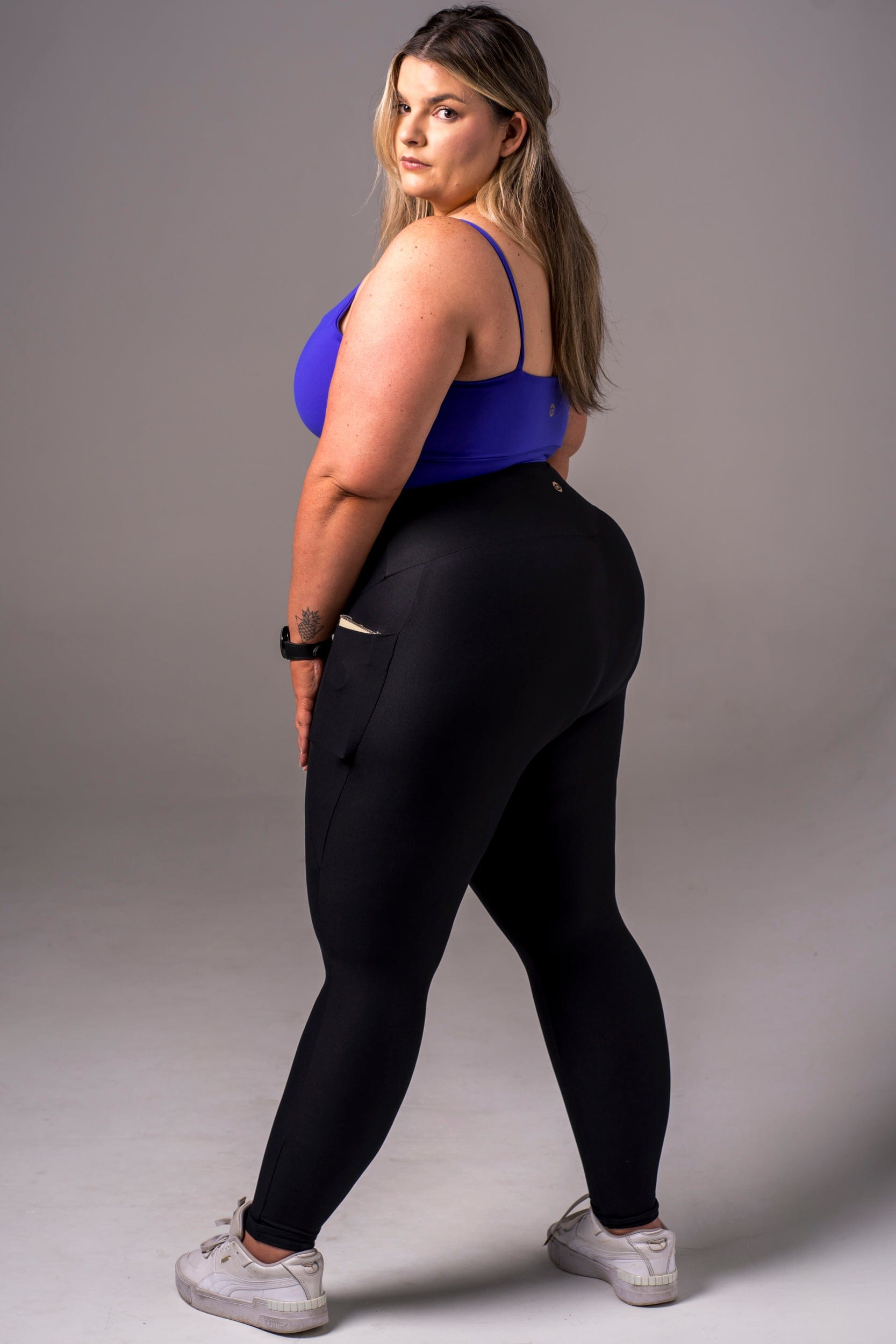 Black Dynamic High Waisted Pocket Ankle Biter Leggings