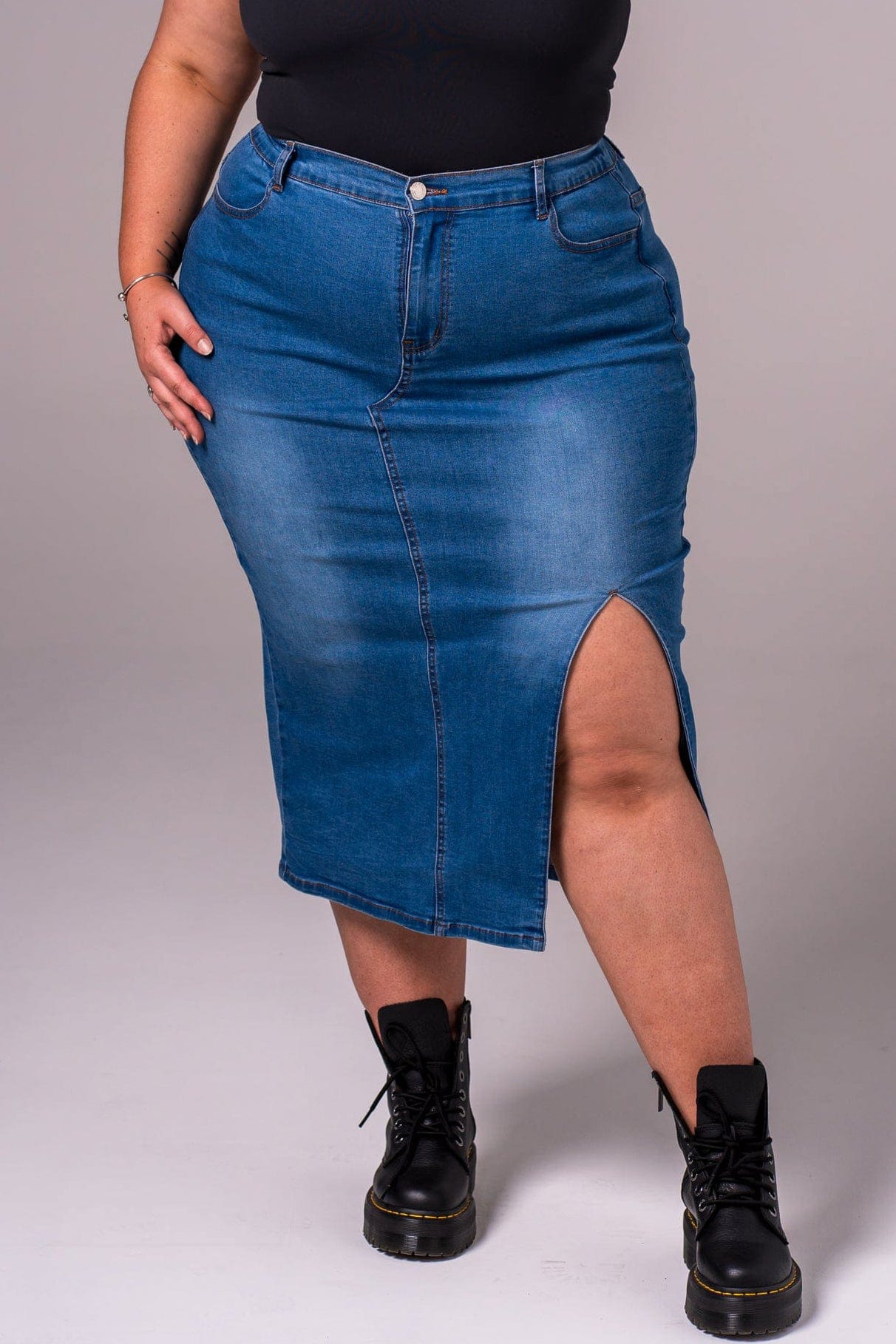 Classic Denim Skirt - Midi