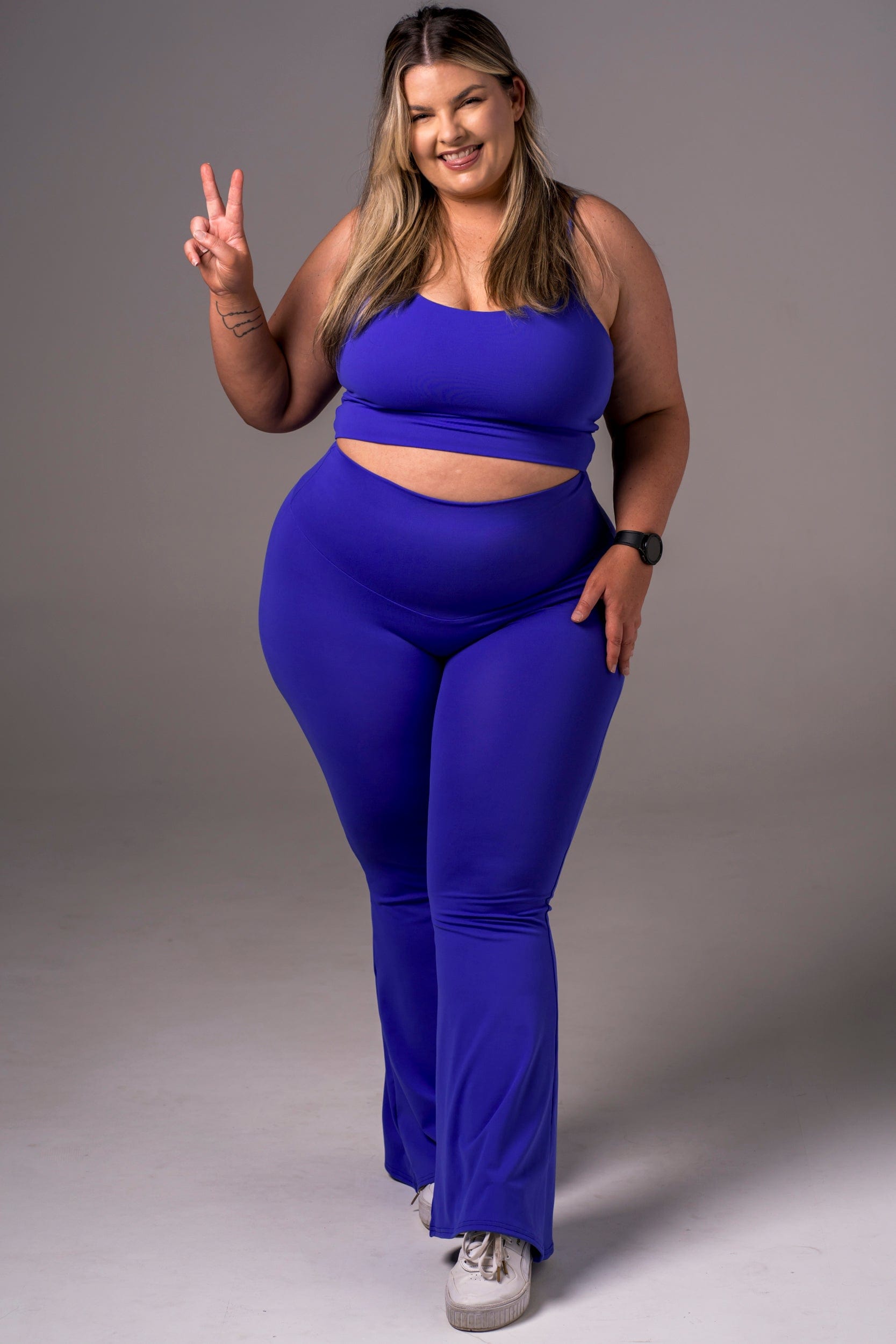 Electric Blue Luxe Pocket Yoga Pants