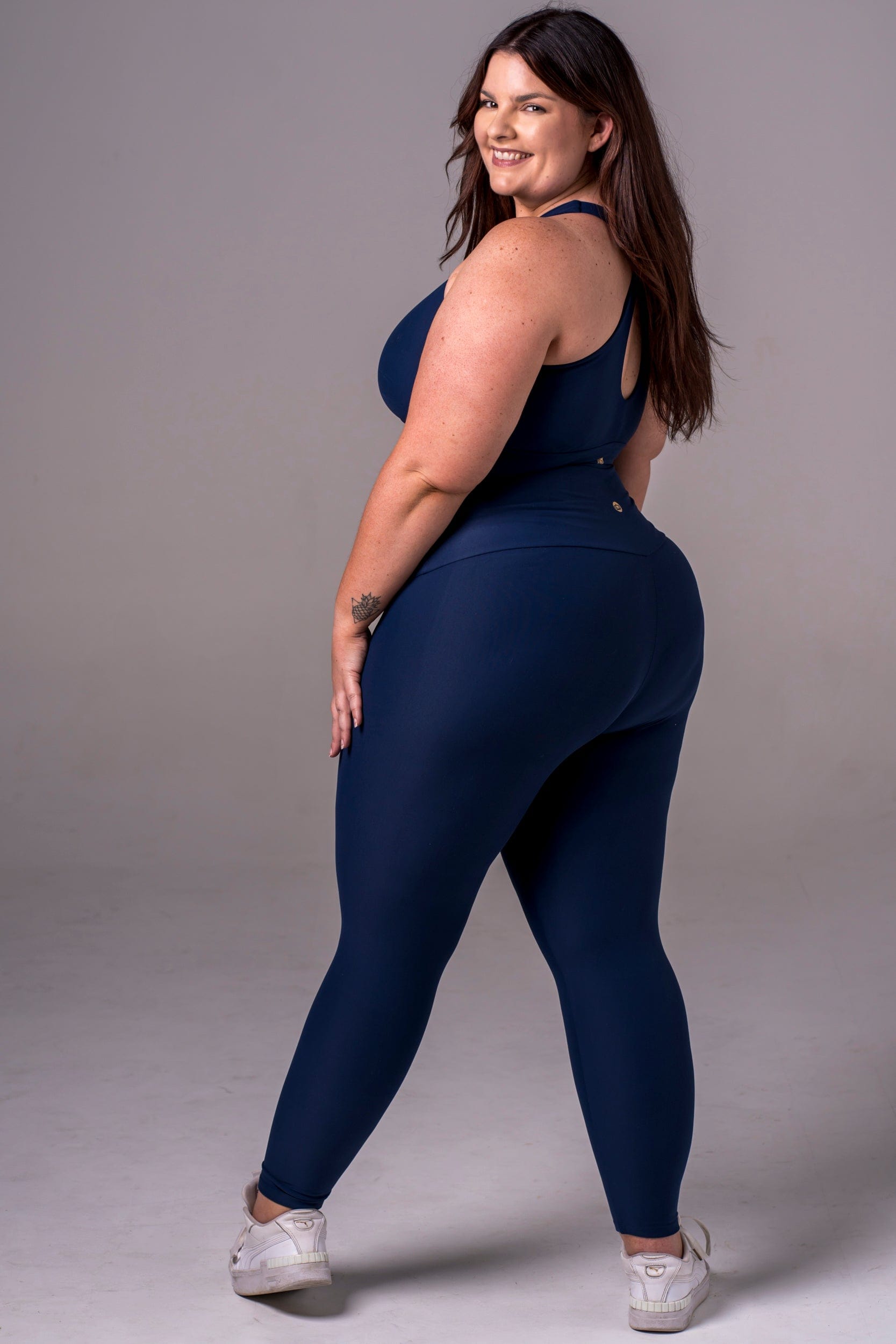 Navy Dynamic High Waisted Ankle Biter Leggings