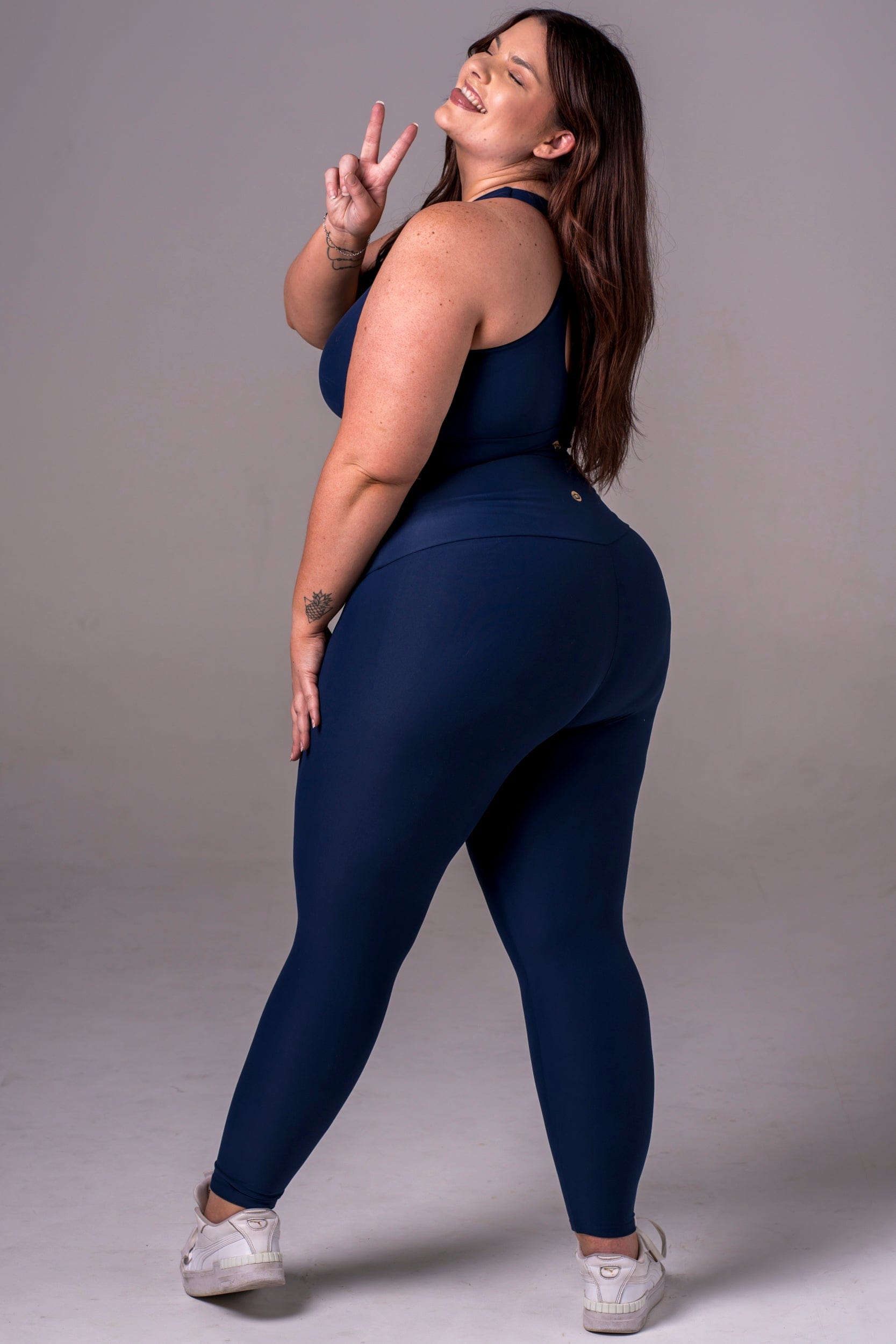 Navy Dynamic High Waisted Ankle Biter Leggings