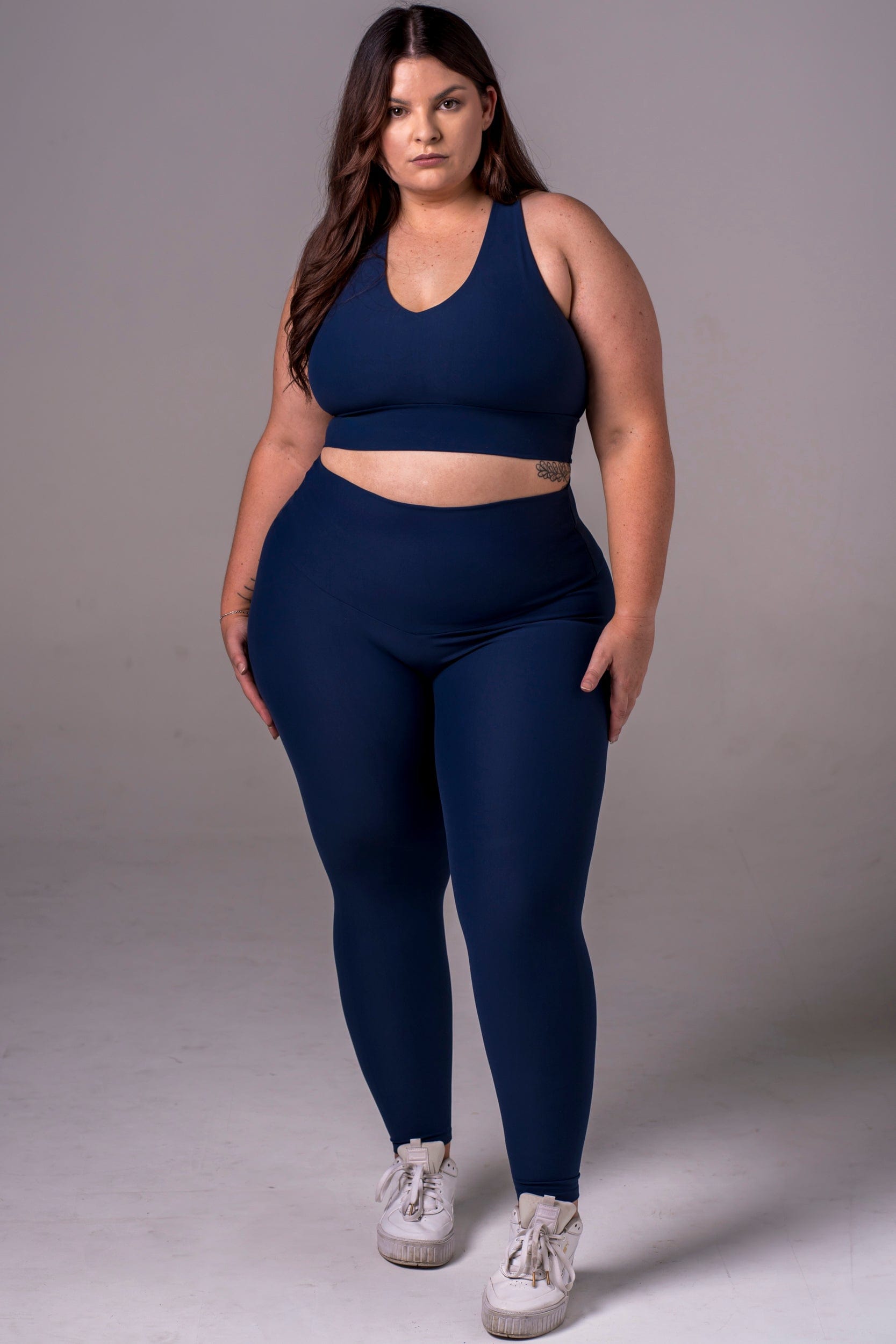 Navy Dynamic High Waisted Ankle Biter Leggings