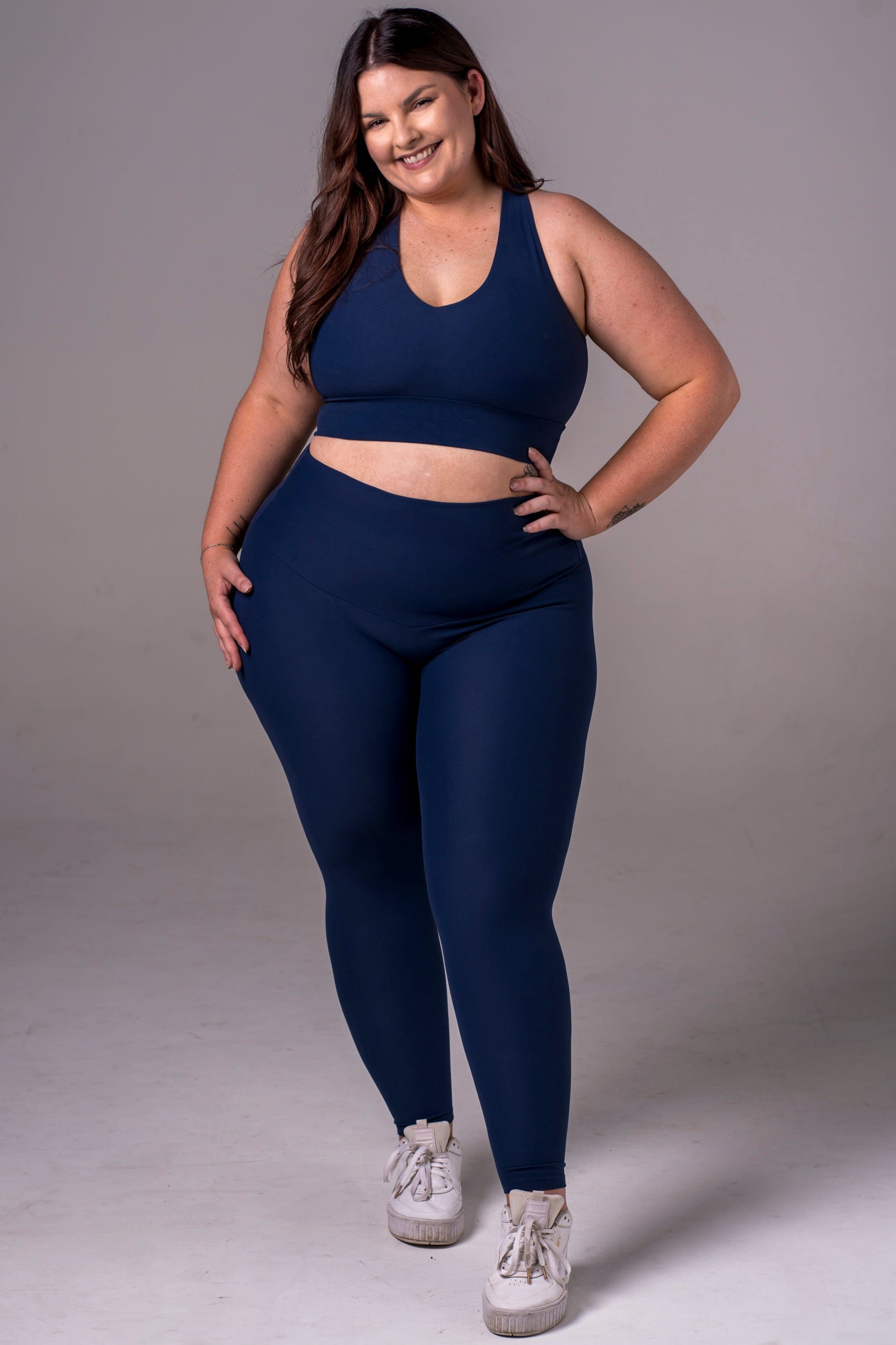 Navy Dynamic High Waisted Ankle Biter Leggings