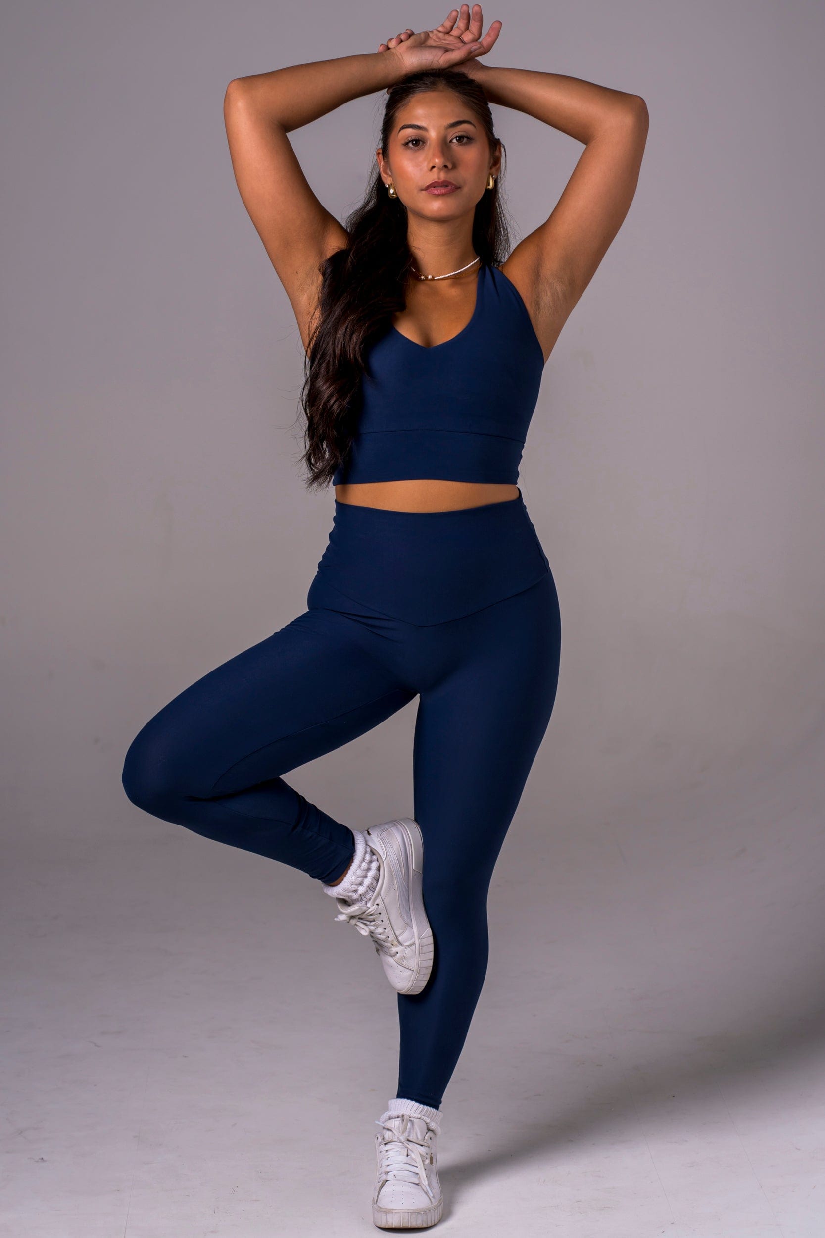 Navy Dynamic High Waisted Ankle Biter Leggings