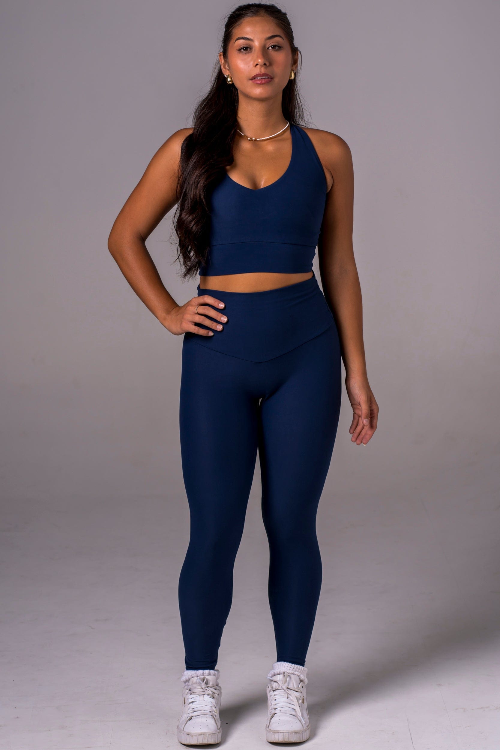 Navy Dynamic High Waisted Ankle Biter Leggings