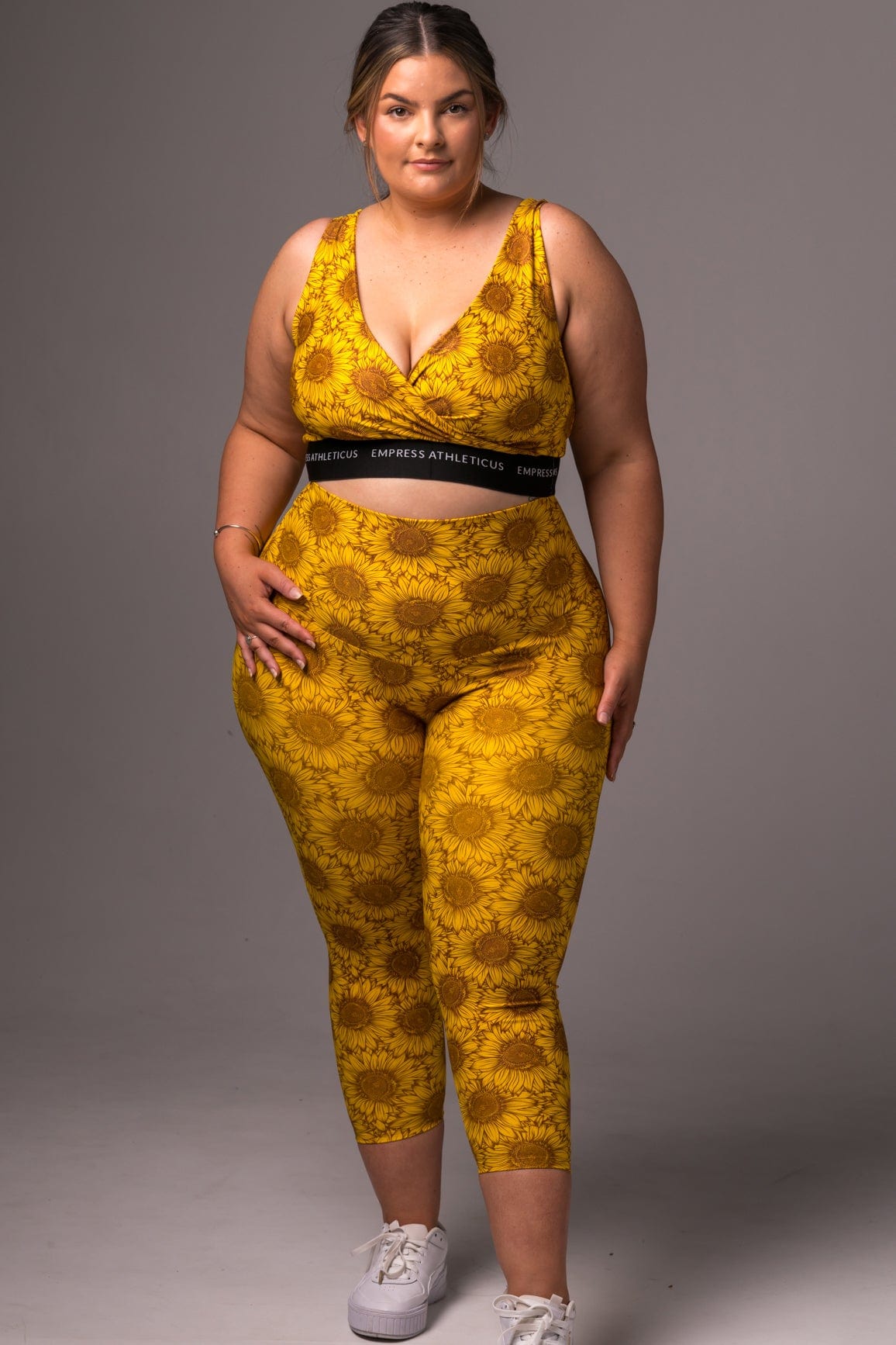 Sunflower Capri Leggings High Waisted 3 4 Tights Empress